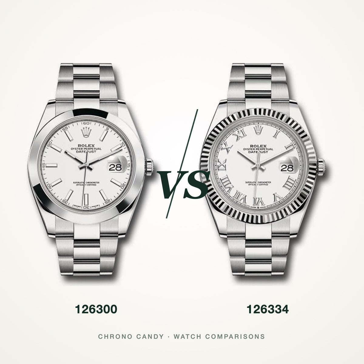 Rolex Datejust 41: 126300 vs 126334, Smooth or Fluted?