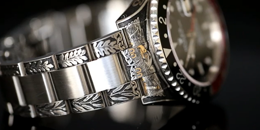 hand engraved Rolex GMT-Master II