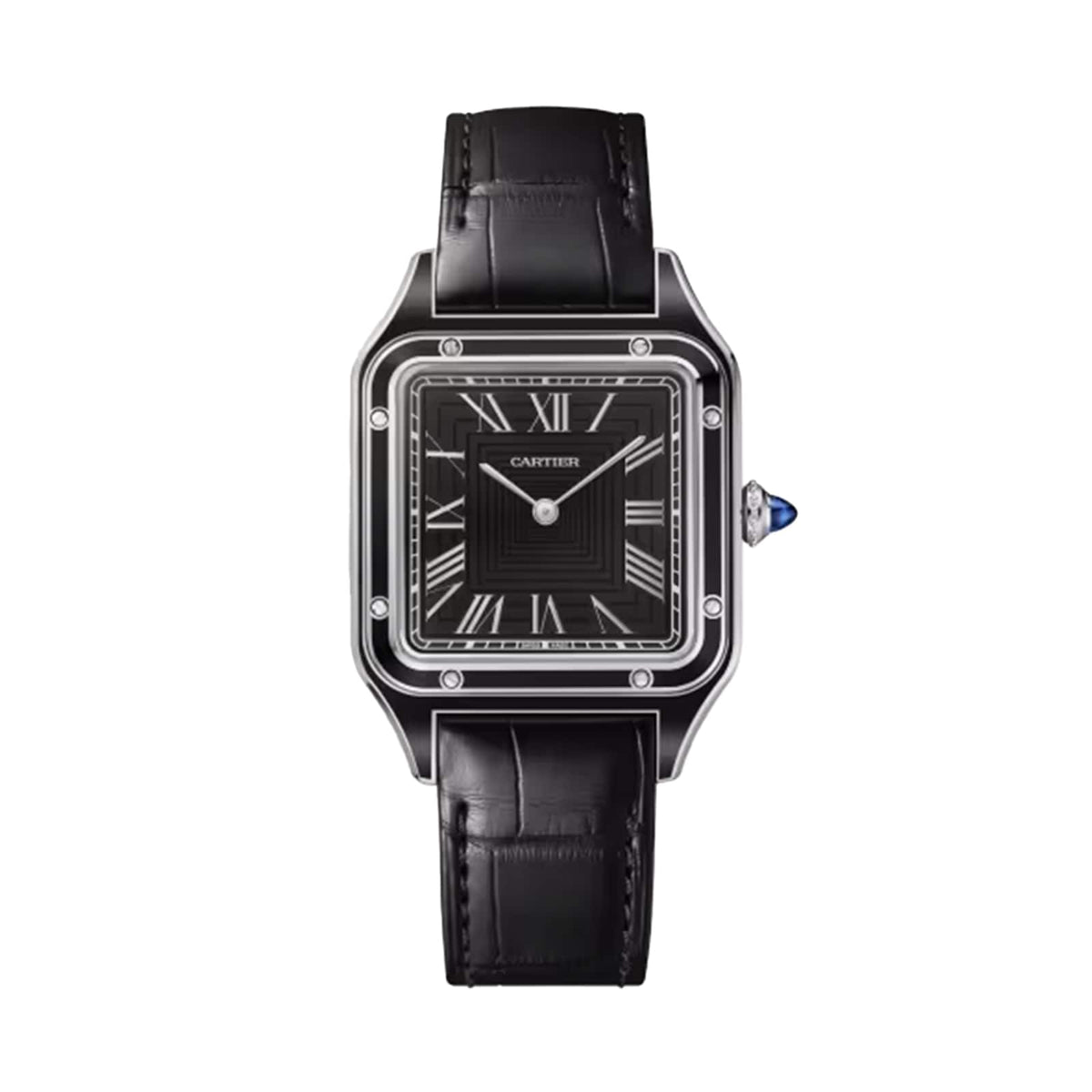 Cartier Santos-Dumont Large Model 31.5mm - Steel - Black Dial Ref. # WSSA0046