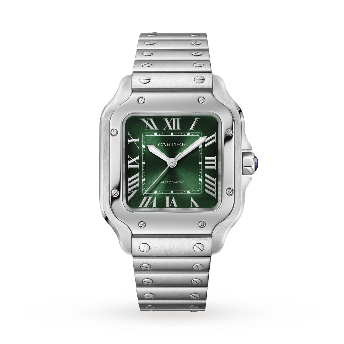 Cartier Santos de Cartier Medium Model 35mm - Steel - Green Dial Ref. # WSSA0061