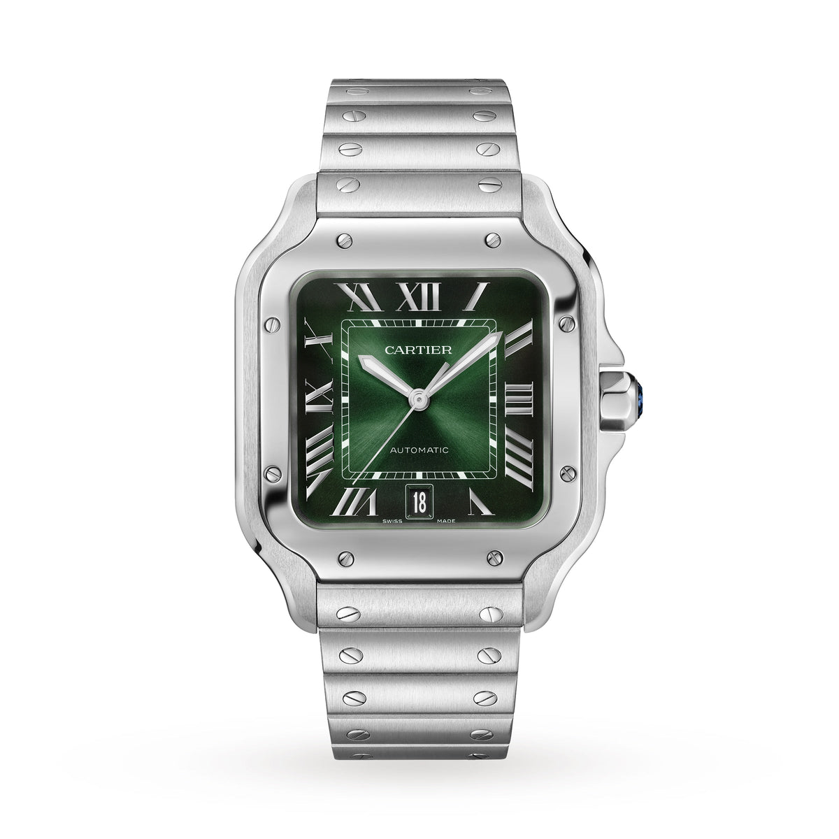 Cartier Santos de Cartier Large Model 40mm - Steel - Green Dial Ref. # WSSA0062