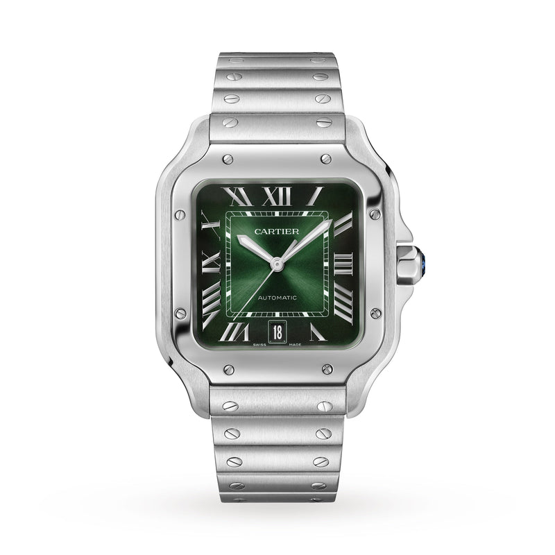 Cartier Santos de Cartier Large Model 40mm - Steel - Green Dial Ref. # WSSA0062