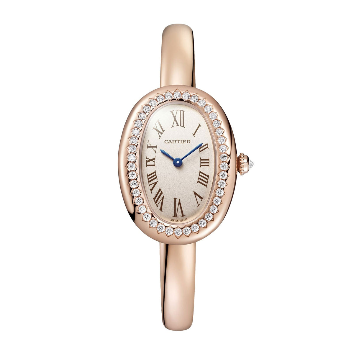 Cartier Baignoire Small Model (Size 16) 23mm - Rose Gold - Silvered Dial Ref. # WJBA0042