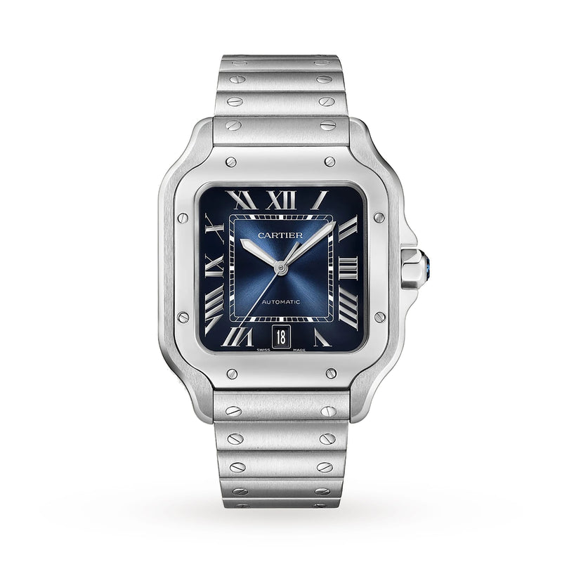 Cartier Santos de Cartier Large Model 40mm - Steel - Blue Dial Ref. # WSSA0071