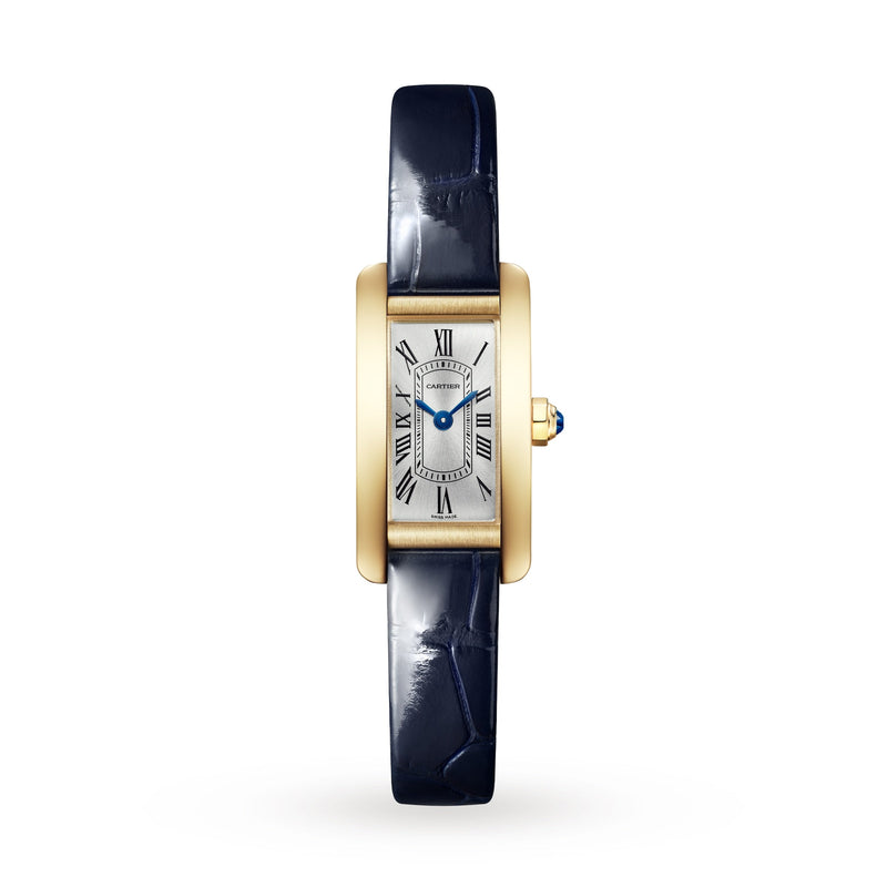 Cartier Tank Américaine Mini Model 15mm - Yellow Gold - Silver Dial Ref. # WGTA0353