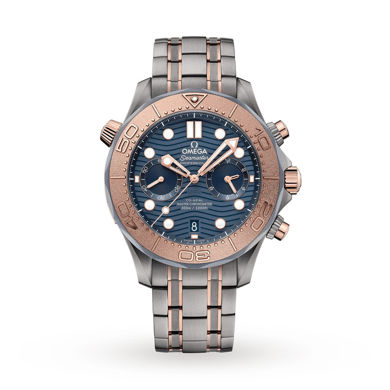 Omega Seamaster 44mm - Titanium & 18K Rose Gold - Blue Dial Ref. # 210.60.44.51.03.001
