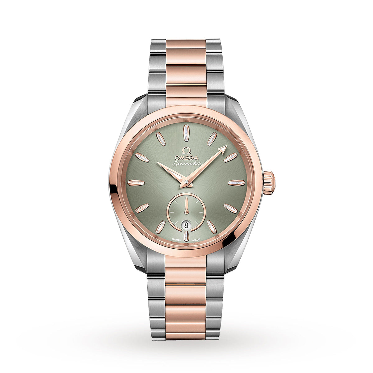 Omega Seamaster Aqua Terra 150M 38mm - Two-Tone Steel & 18K Rose Gold - Diamond Green Dial Ref. # 220.20.38.20.10.001