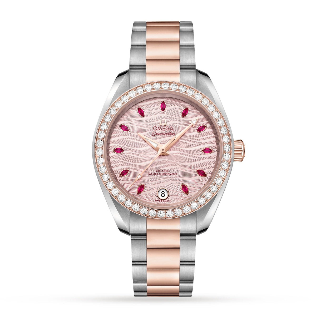 Omega Seamaster Aqua Terra 150M 34mm - Two-Tone Steel & 18K Rose Gold - Diamond Pink Dial Ref. # 220.25.34.20.60.001