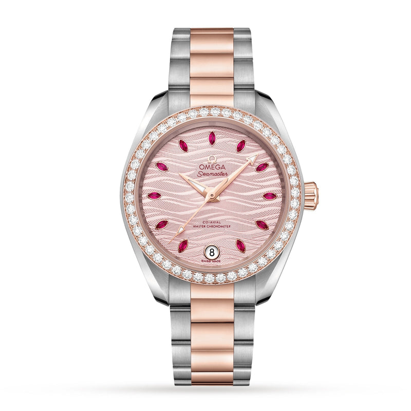 Omega Seamaster Aqua Terra 150M 34mm - Two-Tone Steel & 18K Rose Gold - Diamond Pink Dial Ref. # 220.25.34.20.60.001