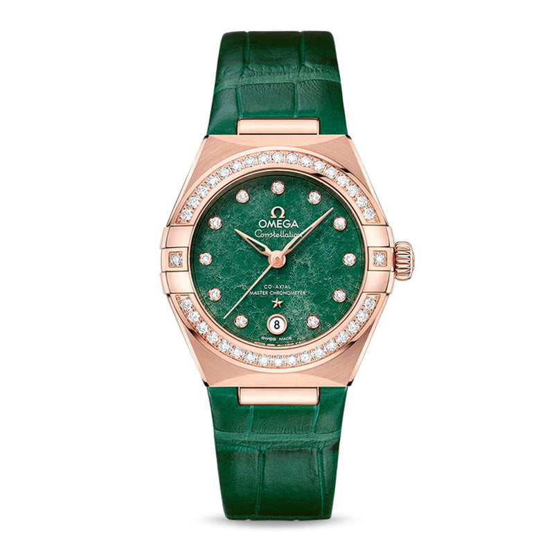 Omega Constellation 29mm - Rose Gold - Diamond Green Dial Ref. # 131.58.29.20.99.004