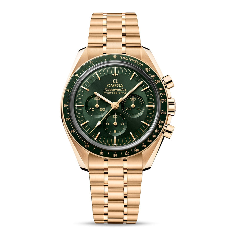 Omega Speedmaster Moonwatch Professional 42mm - Yellow Gold - Green Dial Ref. # 310.60.42.50.10.001