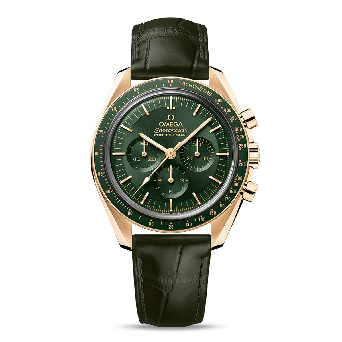 Omega Speedmaster Moonwatch Professional 42mm - Yellow Gold - Green Dial Ref. # 310.63.42.50.10.001