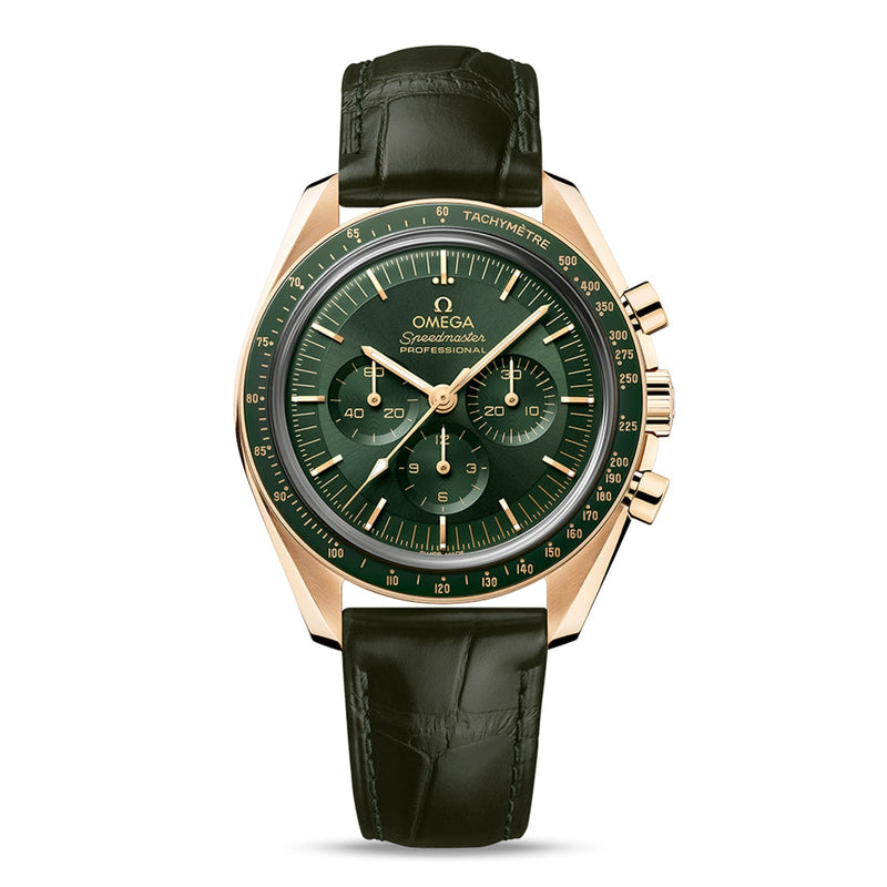 Omega Speedmaster Moonwatch Professional 42mm - Yellow Gold - Green Dial Ref. # 310.63.42.50.10.001