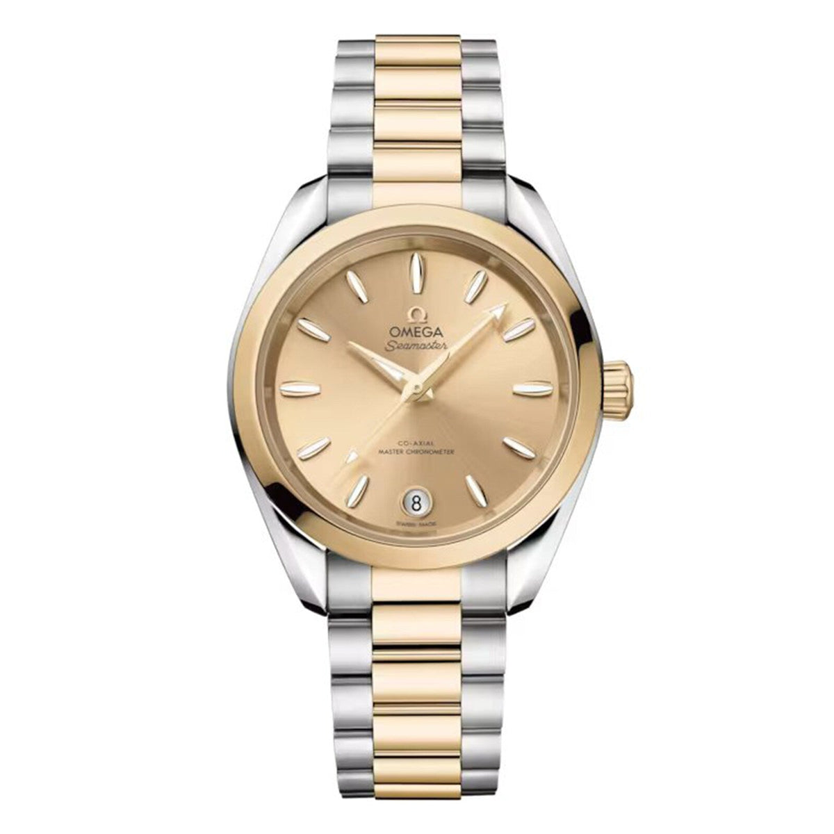 Omega Seamaster Aqua Terra Shades 34mm - Two-Toned Steel & 18k Yellow Gold - Gold Dial Ref. # 220.20.34.20.08.001