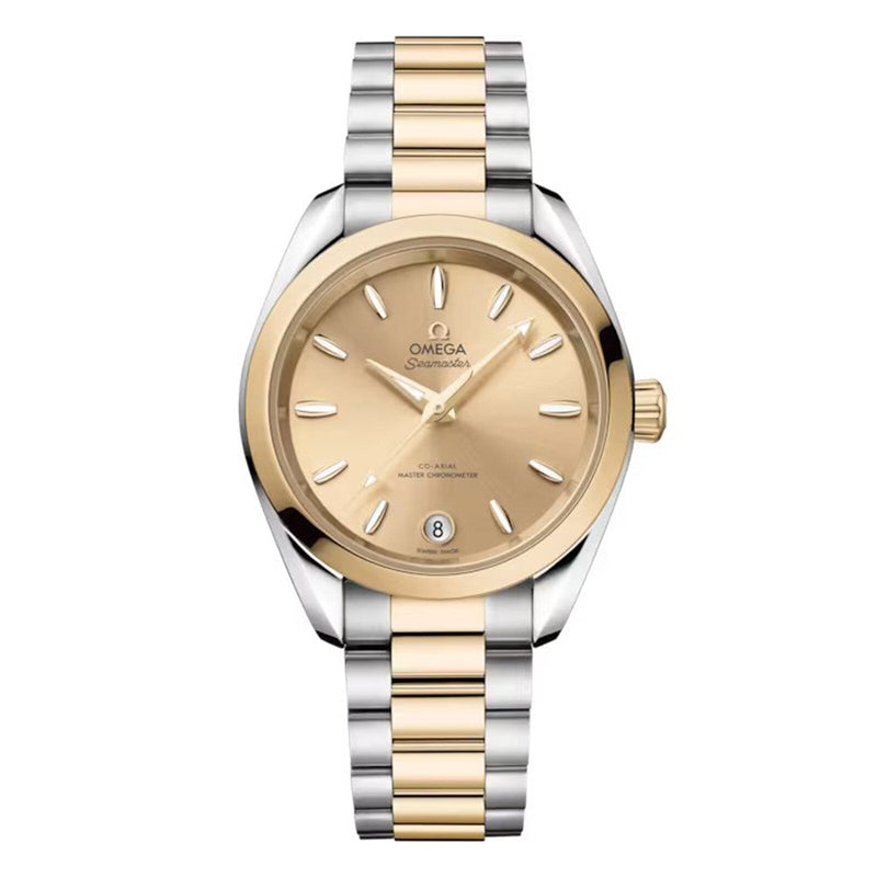 Omega Seamaster Aqua Terra Shades 34mm - Two-Toned Steel & 18k Yellow Gold - Gold Dial Ref. # 220.20.34.20.08.001