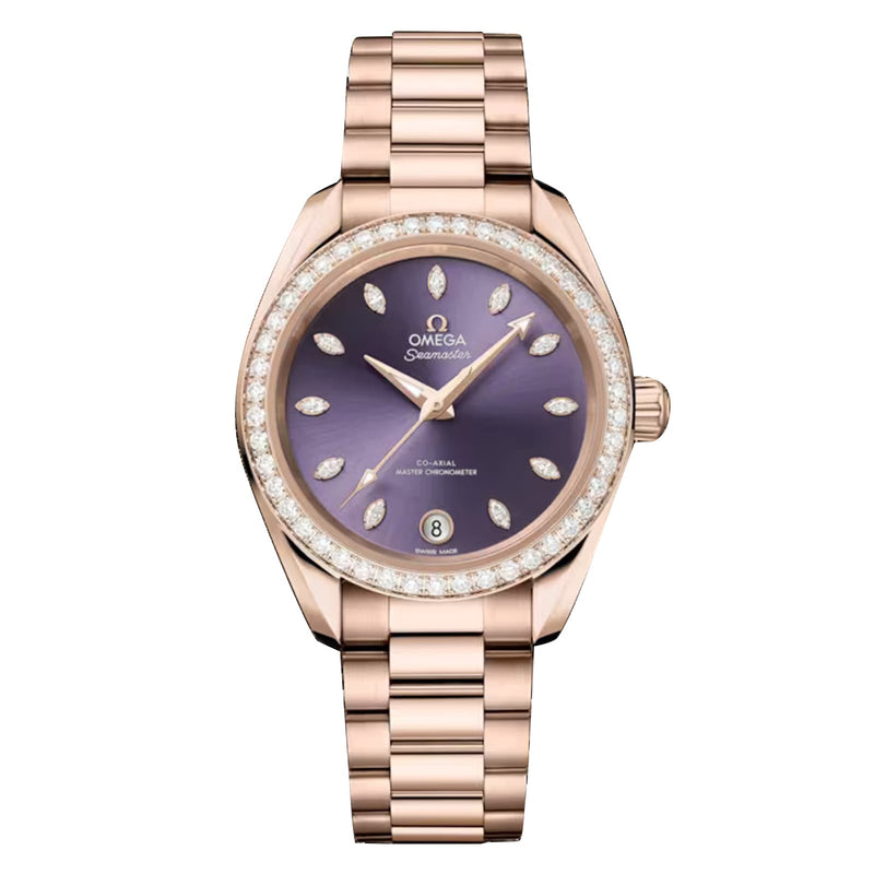 Omega Seamaster Aqua Terra Shades 34mm - Rose Gold - Purple Dial Ref. # 220.55.34.20.60.001