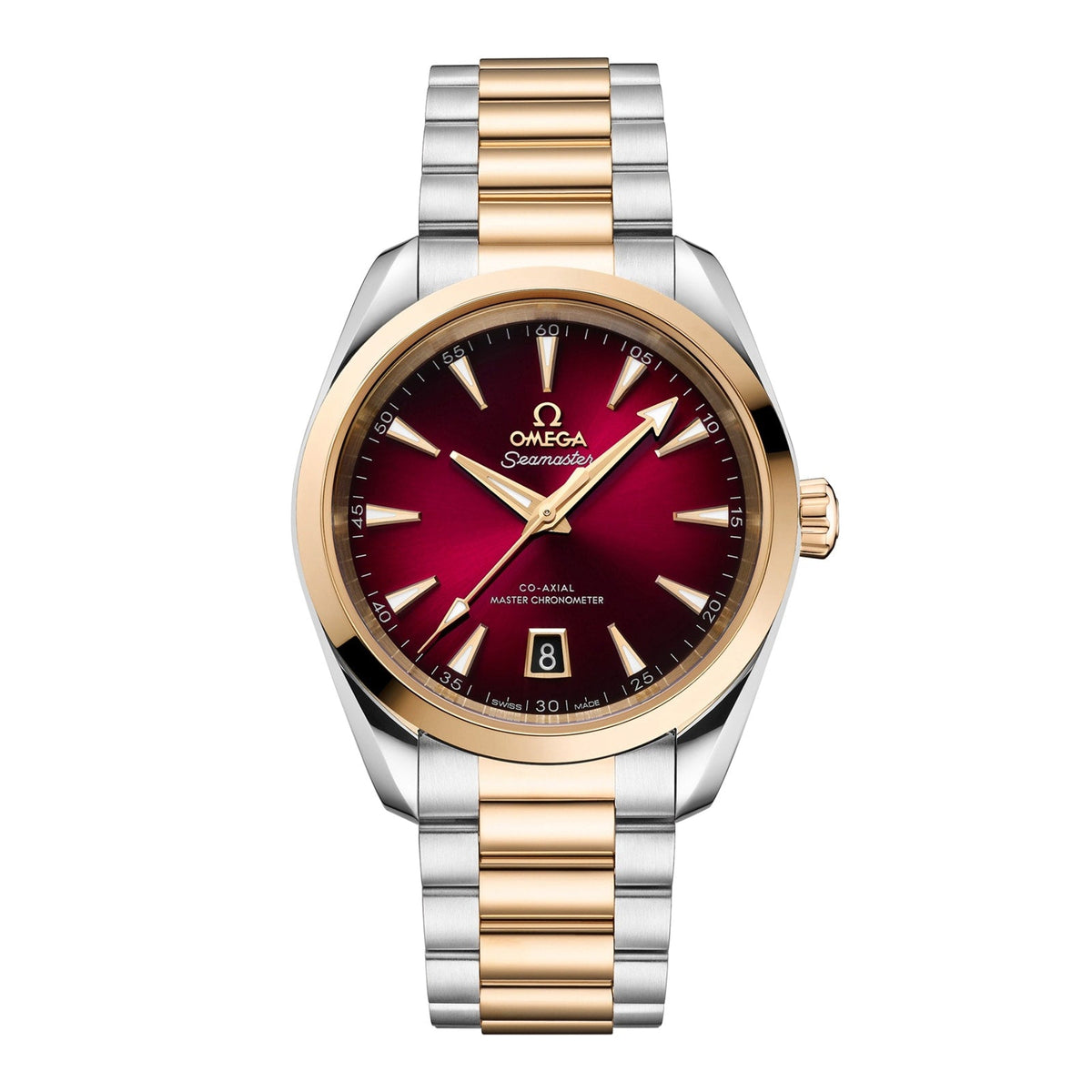 Omega Seamaster Aqua Terra 150M 38mm - Two-Tone Steel & 18K Rose Gold - Red Dial Ref. # 220.20.38.20.10.002