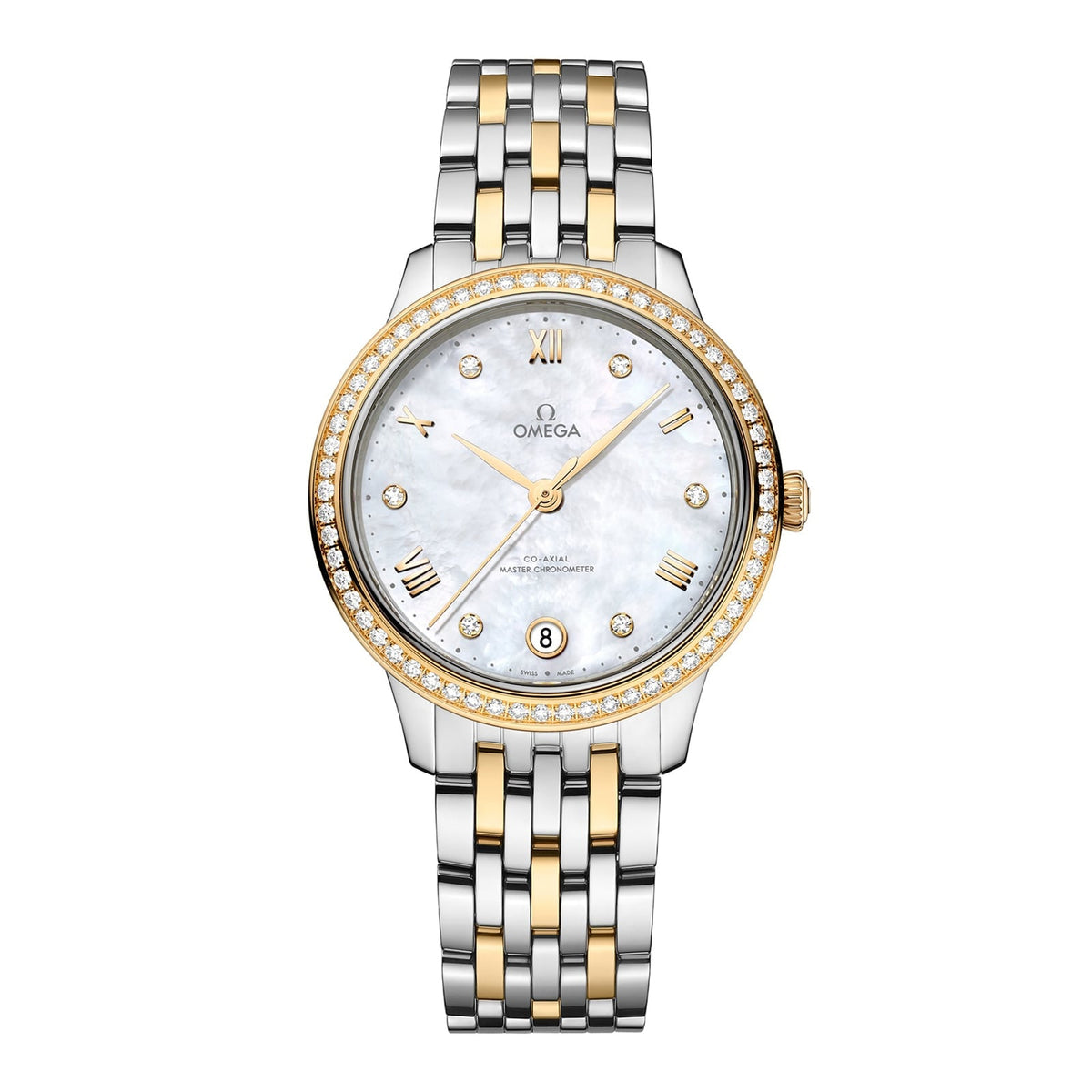 Omega De Ville Prestige 34mm - Two-Tone Steel & 18K Yellow Gold - Diamond White Dial Ref. # 434.25.34.20.55.002