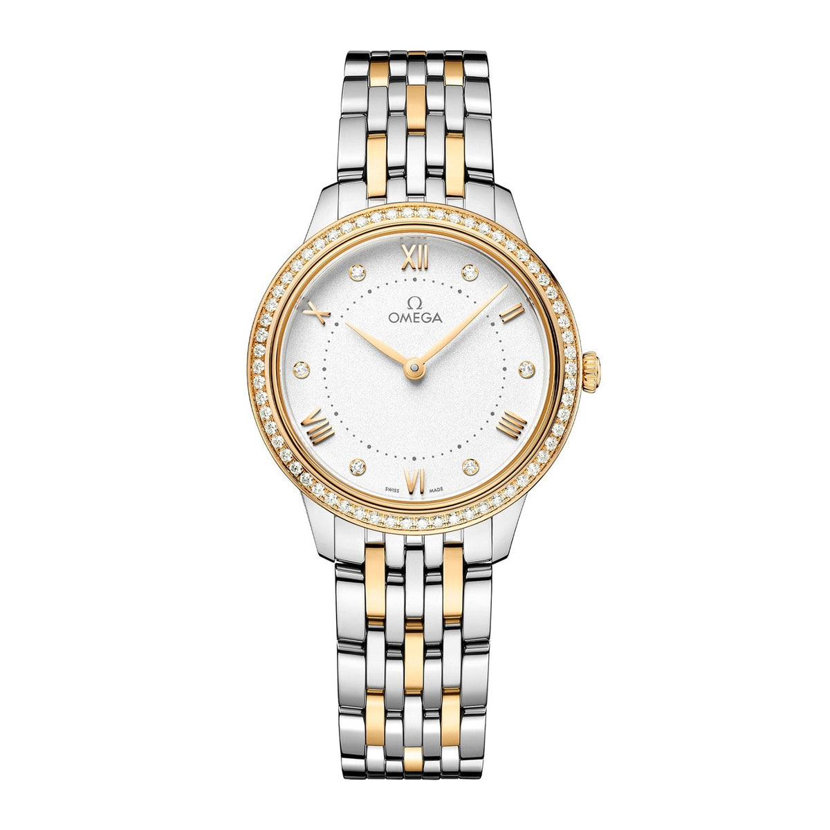 Omega De Ville Prestige 30mm - Two-Tone Steel & 18K Yellow Gold - Diamond White Dial Ref. # 434.25.30.60.52.002