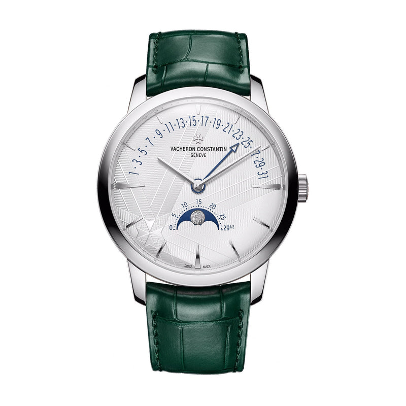Vacheron Constantin Patrimony Moon Phase Retrograde Date 42.5mm - White Gold - Silver Dial Ref. # 4010U/000G-H057