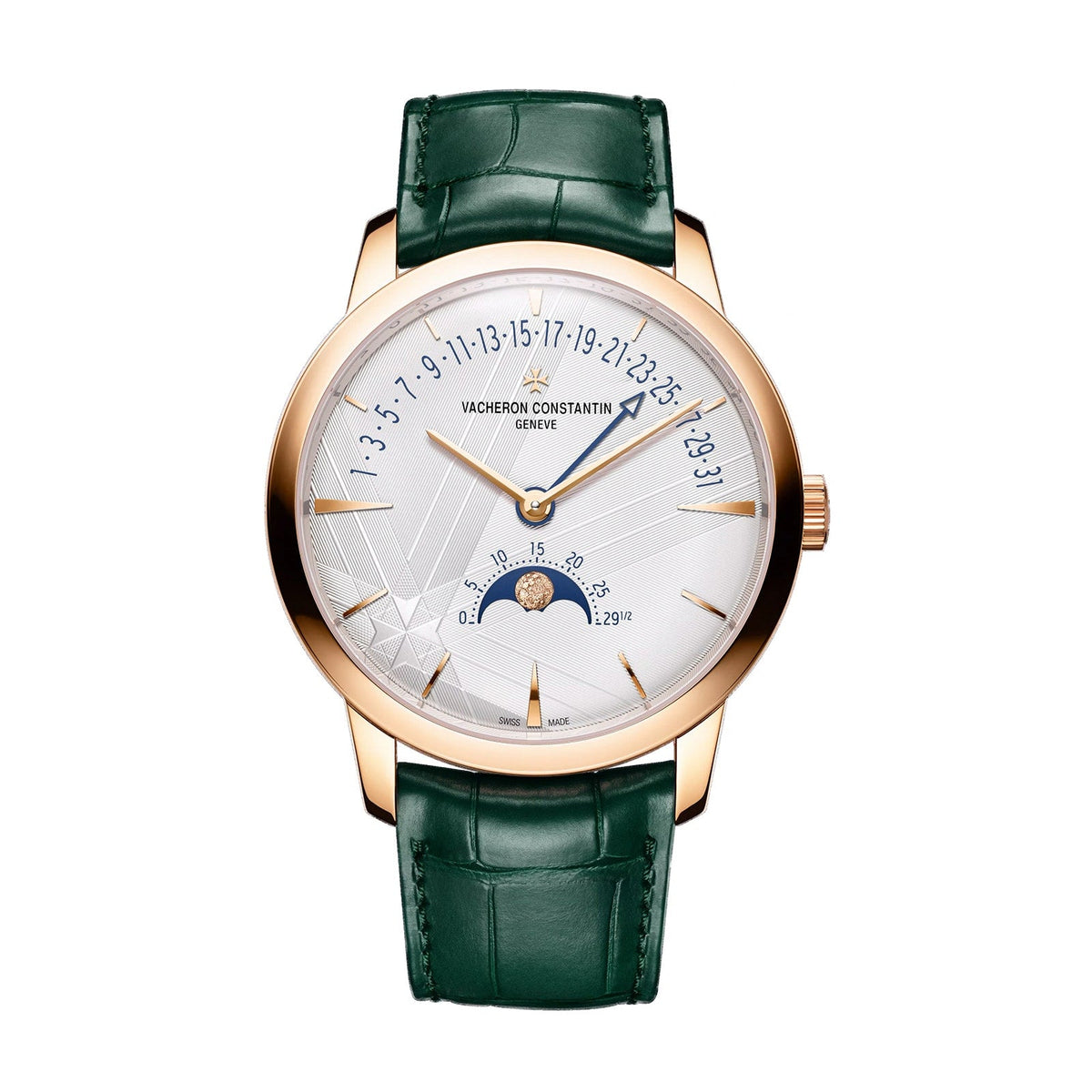 Vacheron Constantin Patrimony Moon Phase Retrograde Date 42.5mm - Rose Gold - Silver Dial Ref. # 4010U/000R-H117