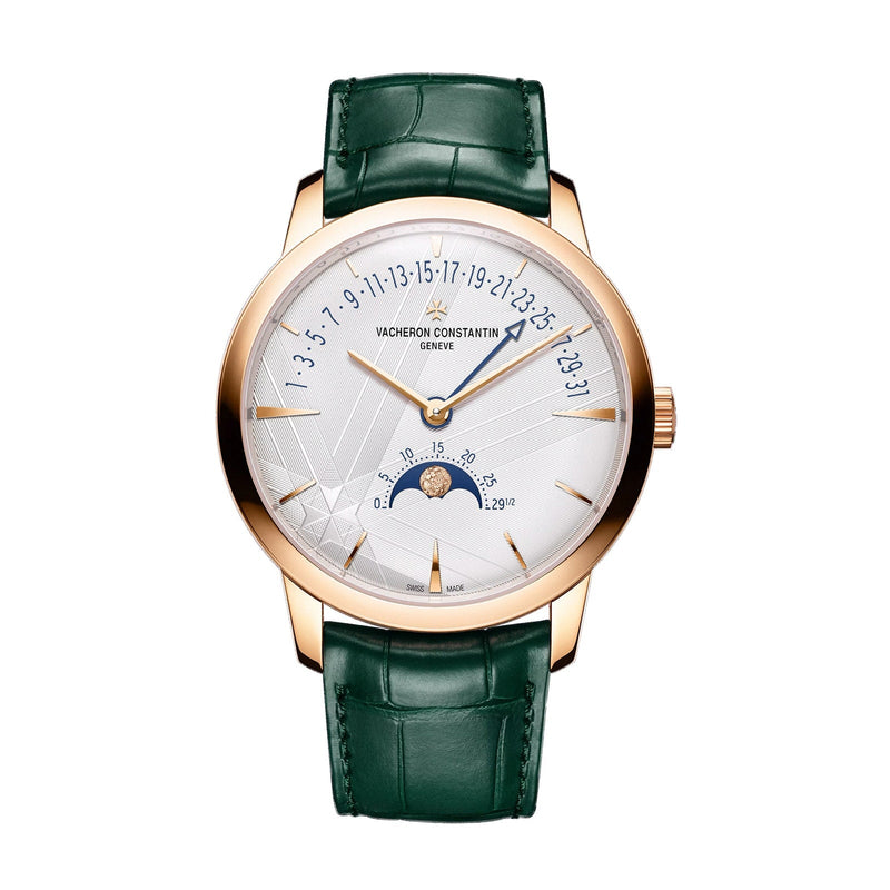 Vacheron Constantin Patrimony Moon Phase Retrograde Date 42.5mm - Rose Gold - Silver Dial Ref. # 4010U/000R-H117