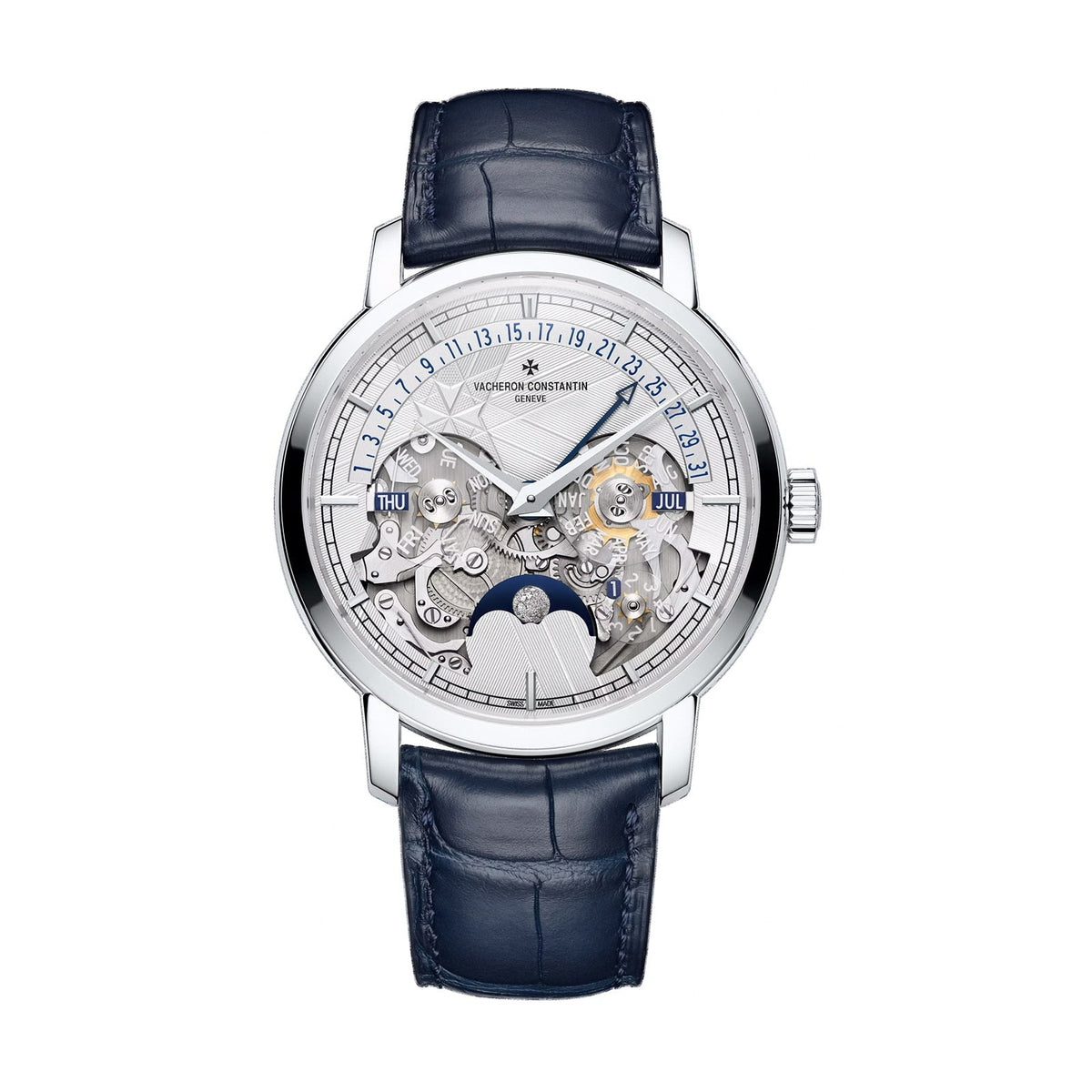 Vacheron Constantin Traditionnelle Perpetual Calendar Retrograde Date Openface 41mm - Platinum - Silver Dial Ref. # 4030T/000P-H054