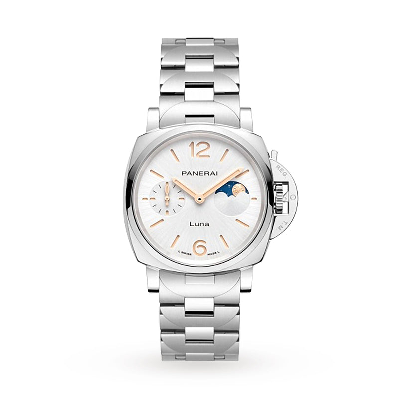 Panerai Luminor Due LunaStainless Steel 38mm - Steel - White Dial Ref. # PAM01301
