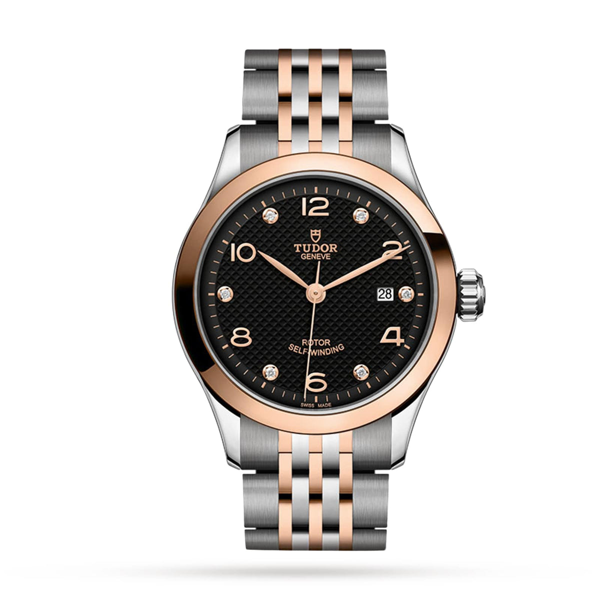Tudor 1926 28mm - Two-Tone Steel & 18K Rose Gold - Diamond Black Dial Ref. # M91351-0004