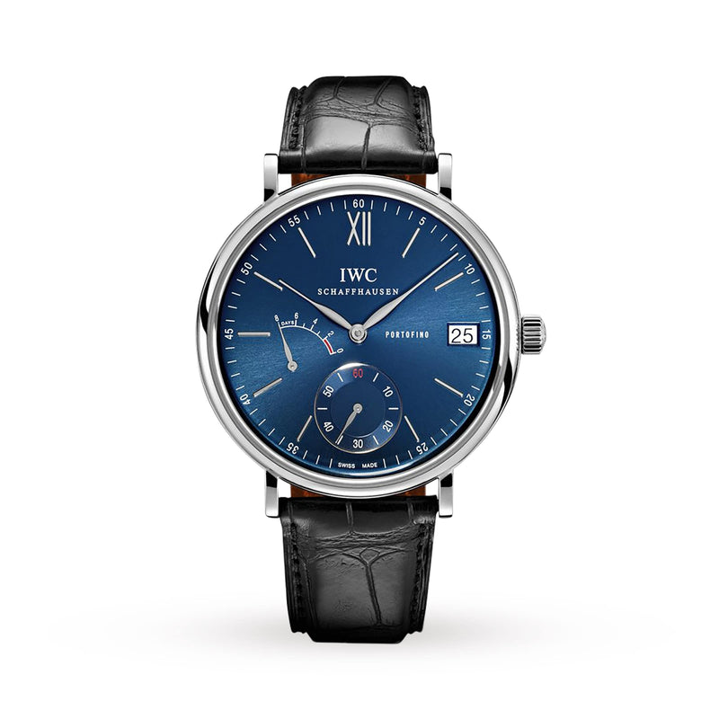 IWC Portofino Hand-Wound Eight Days 45mm - Steel - Blue Dial Ref. # IW510106