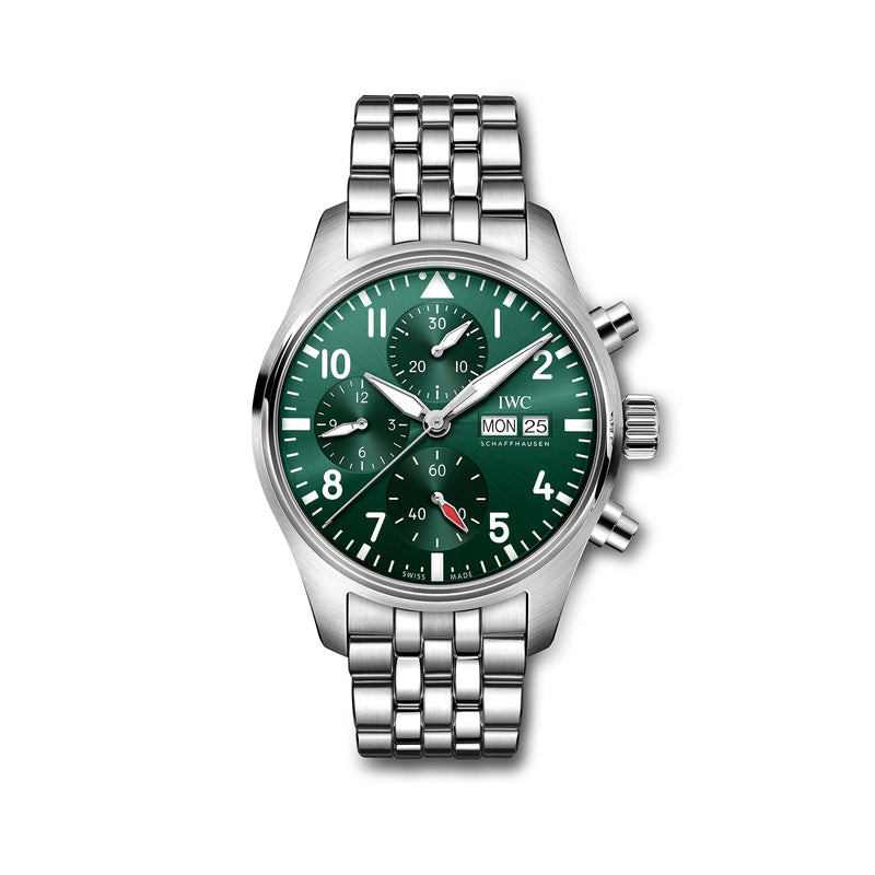 IWC Pilot's Watch Chronograph 41 41mm - Steel - Green Dial Ref. # IW388104