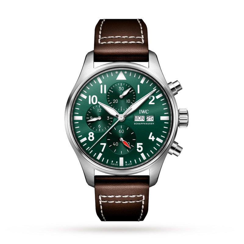 IWC Pilot's Watch Chronograph 43mm - Steel - Green Dial Ref. # IW378005