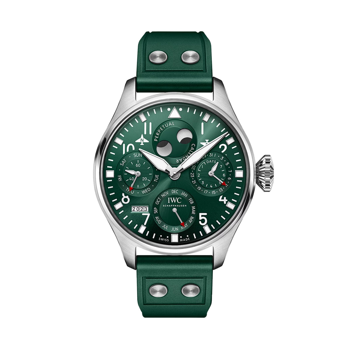 IWC Big Pilot's Watch Perpetual Calendar 46mm - Steel - Green Dial Ref. # IW503608