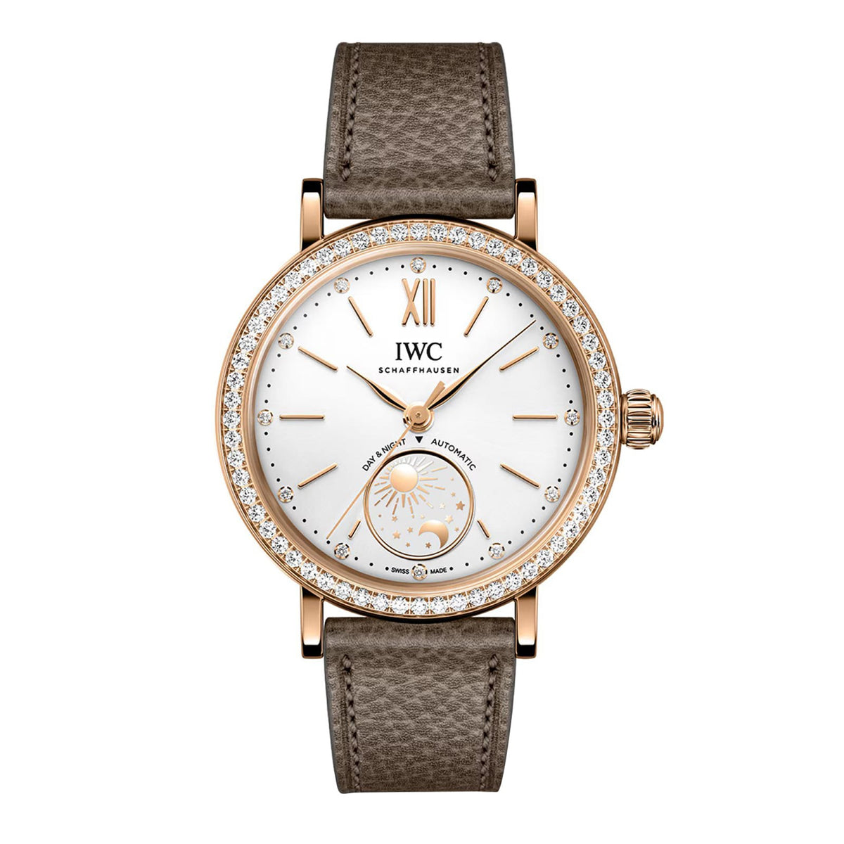 IWC Portofino Automatic Day & Night 34 34mm - Rose Gold - Silver Dial Ref. # IW659802