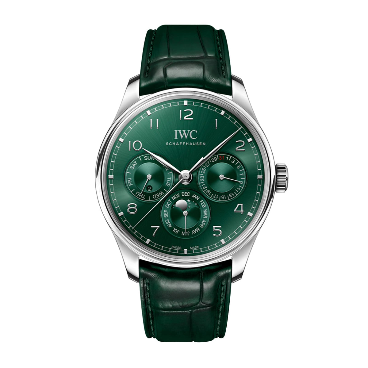 IWC Portugieser Perpetual Calendar 42 42.5mm - Steel - Green Dial Ref. # IW344207