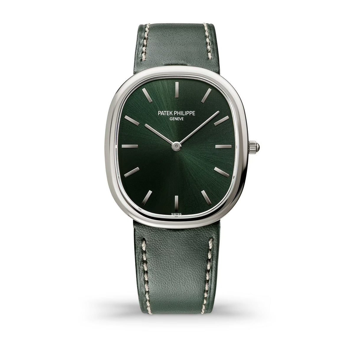 Patek Philippe Golden Ellipse 31mm - White Gold - Green Dial Ref. # 3738/100G-014