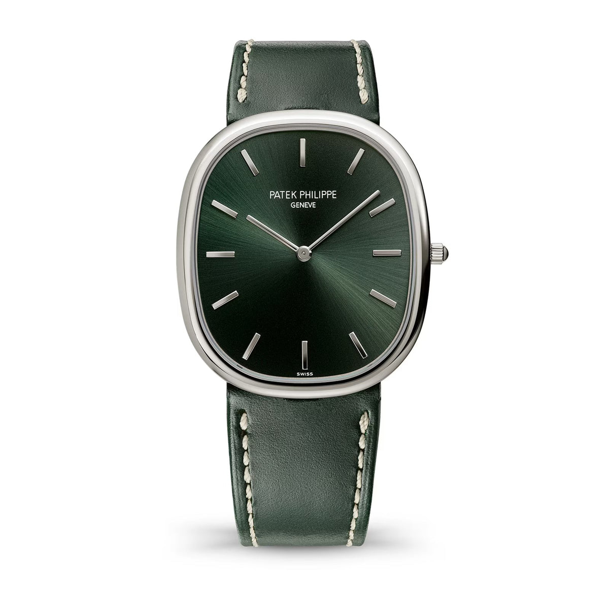 Patek Philippe Golden Ellipse 34.5mm - White Gold - Olive Green Dial Ref. # 5738G-001