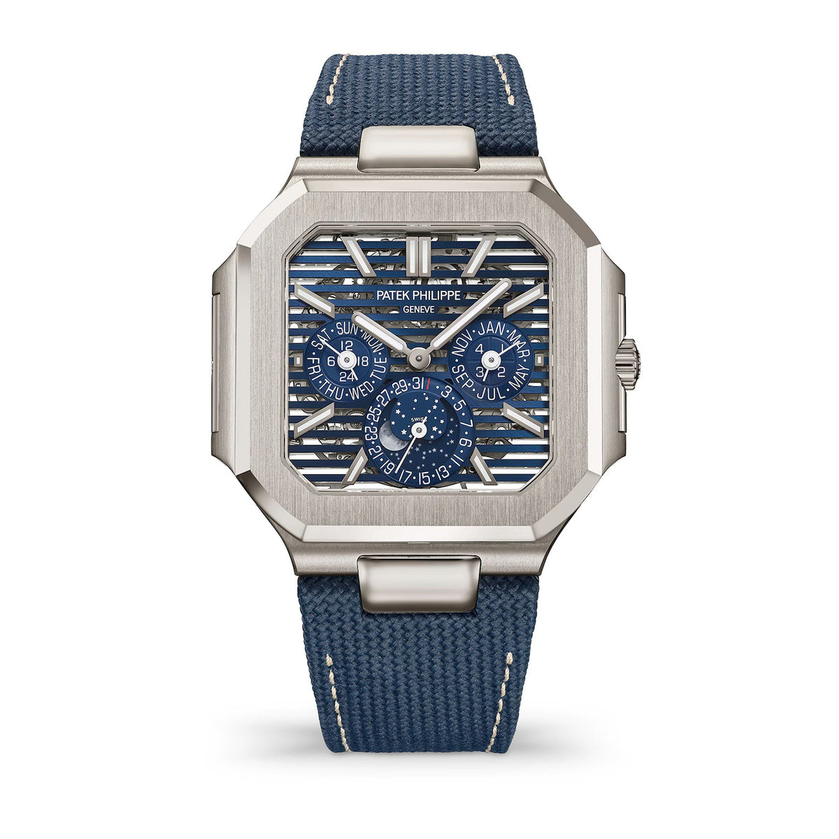 Patek Philippe Cubitus Perpetual Calendar Skeleton 45mm - Platinum - Blue Dial Ref. # 5840P-001