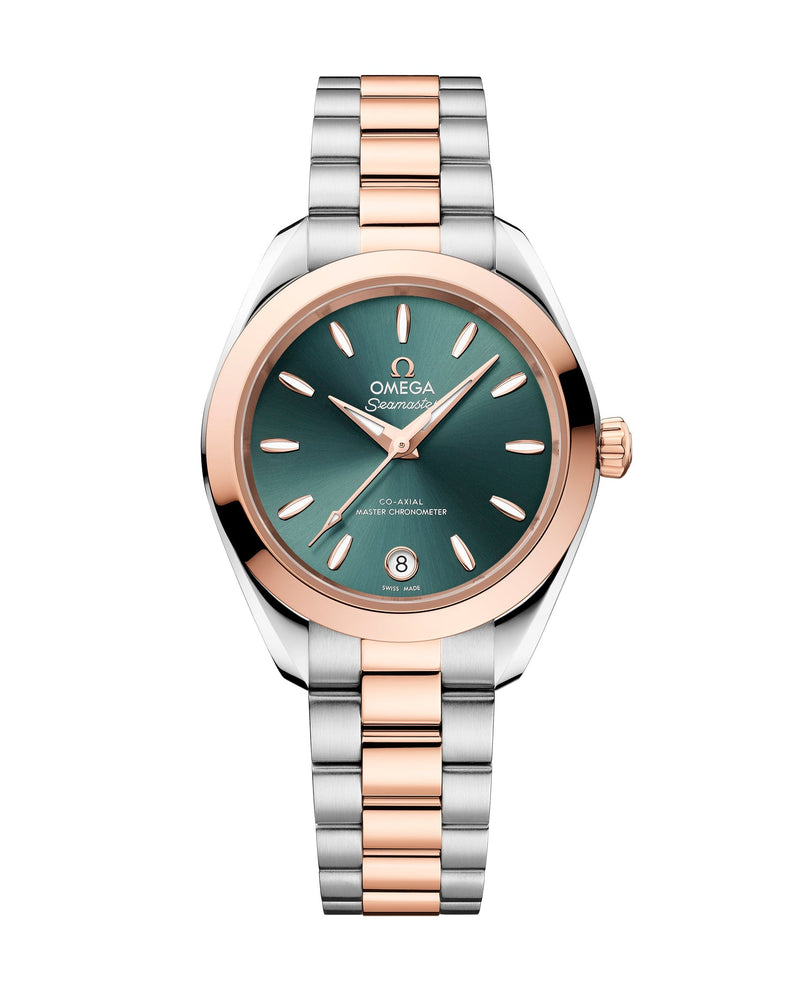 Omega Seamaster Aqua Terra 150 30mm - Yellow Gold Plated Steel - Green Dial Ref. # 220.20.30.20.10.002