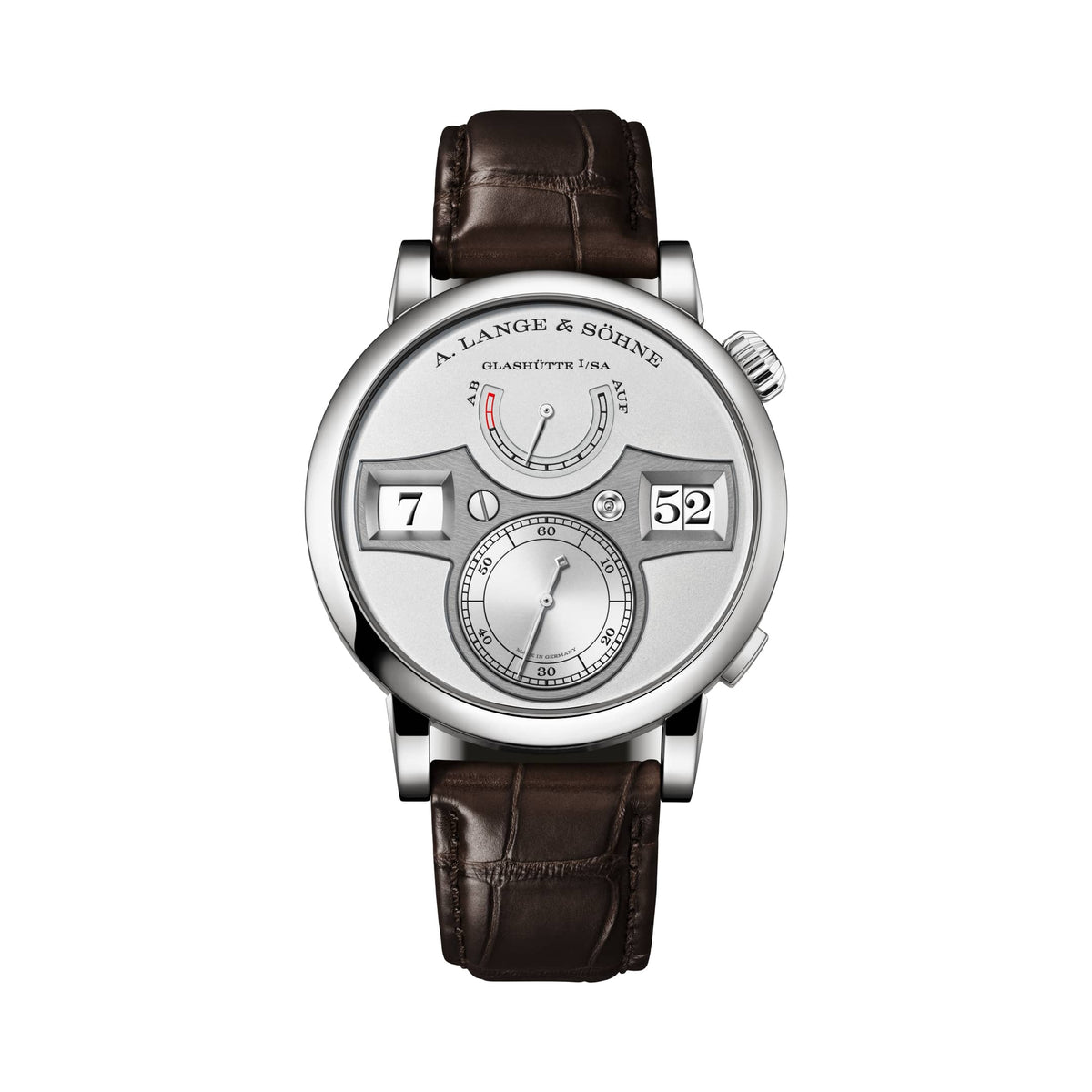 A. Lange & Söhne Zeitwerk - Platinum - Red Dial Ref. # 142.025