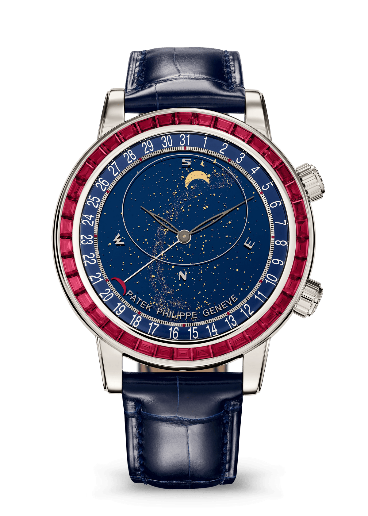 Patek Philippe Moon Phase - Platinum - White Dial Ref. # 6104/12P-010