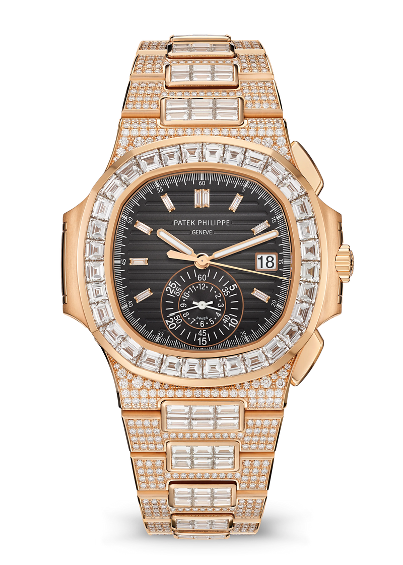 Patek Philippe Nautilus Flyback Chronograph - Rose Gold - Charcoal Diamond Dial Ref. # 5980/1400R-011
