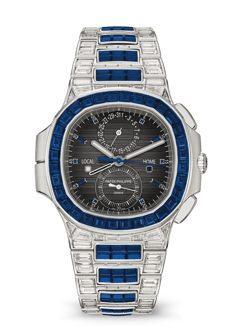 Patek Philippe Nautilus Travel Time Chronograph - White Gold - Charcoal Sapphire Dial Ref. # 5990/1421G-001