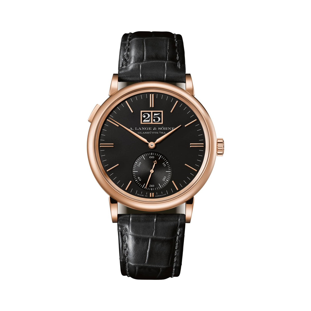 A. Lange & Söhne Saxonia Outsize Date - Pink Gold - Black Dial Ref. # 381.031
