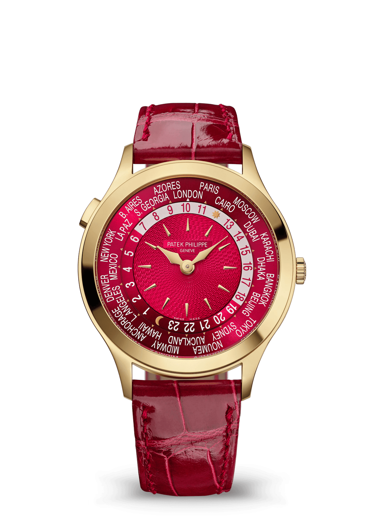 Patek Philippe World Time - Yellow Gold - Red Dial Ref. # 7129J-001