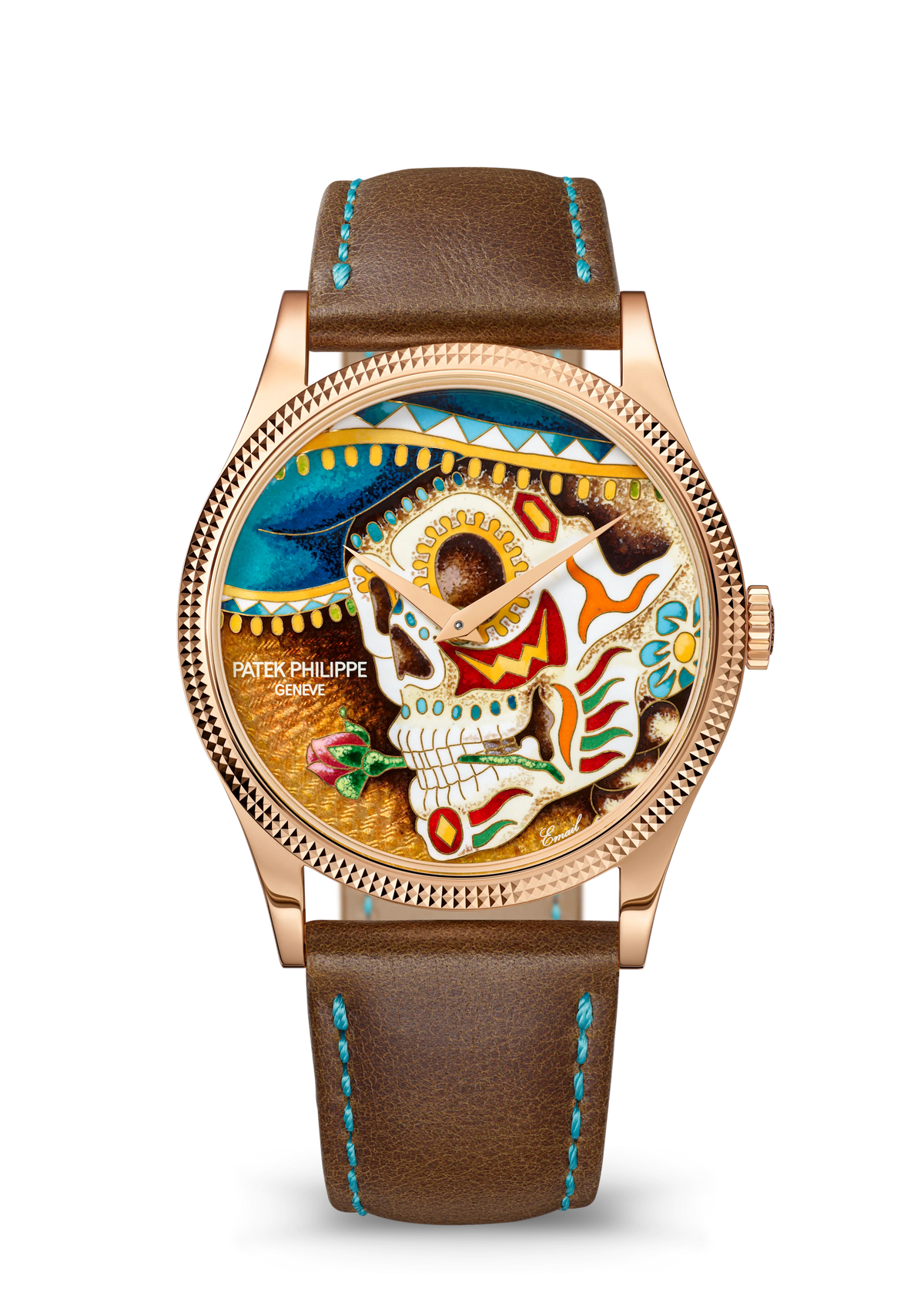 Patek Philippe Rare Handcrafts Calatrava “The Man with a Rose” - Rose Gold - Cloisonné Enamel Dial Ref. # 5177R-012