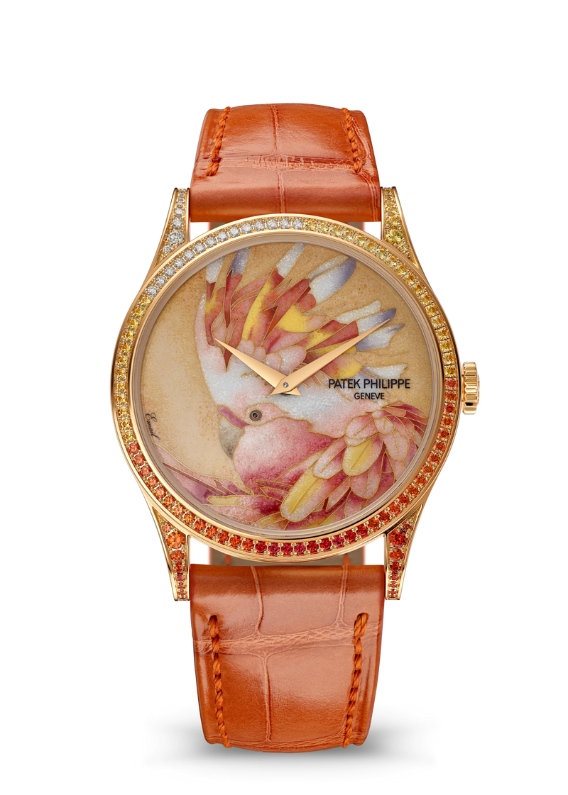 Patek Philippe Rare Handcrafts Calatrava “Leadbeater’s Cockatoo” - Rose Gold - Miniature-Painted Enamel Dial Ref. # 5077/210R-001