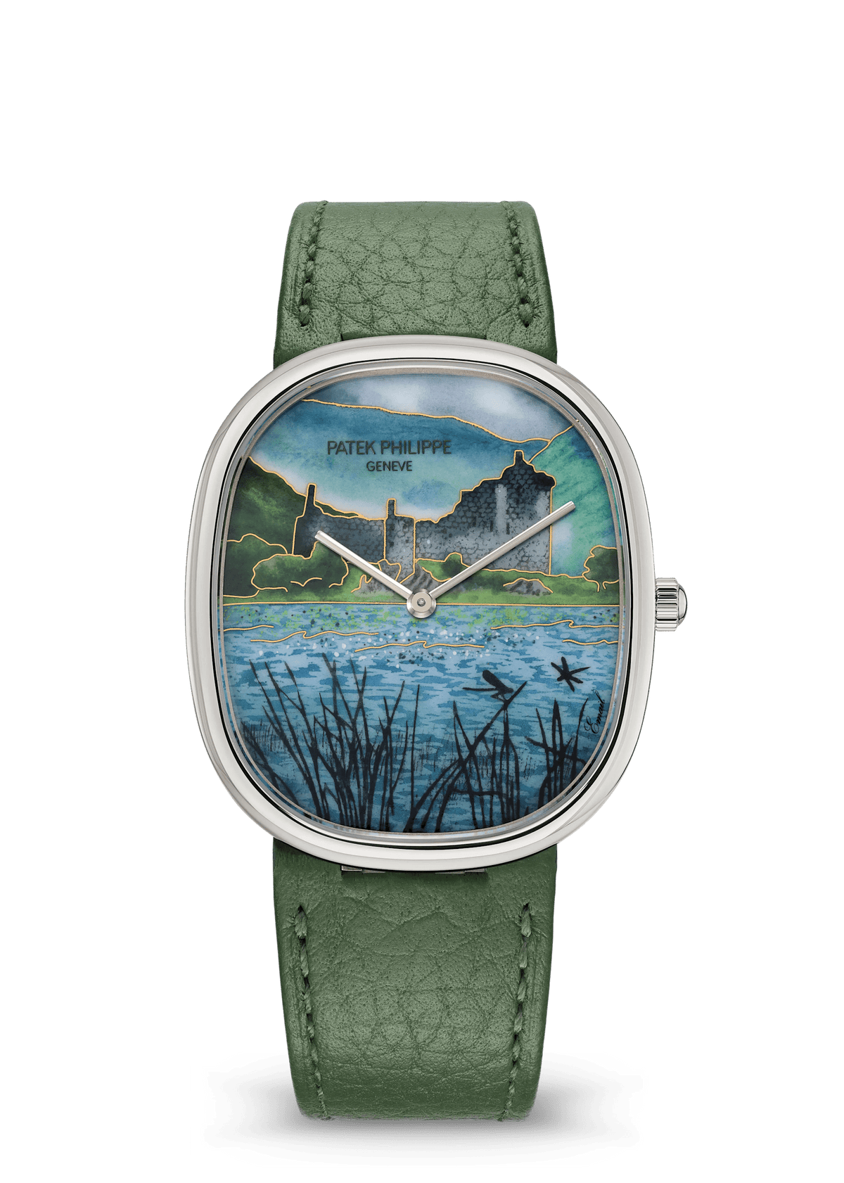 Patek Philippe Rare Handcrafts Golden Ellipse “Highland Citadel” - White Gold - Miniature-Painted Enamel Dial Ref. # 5738/50G-043