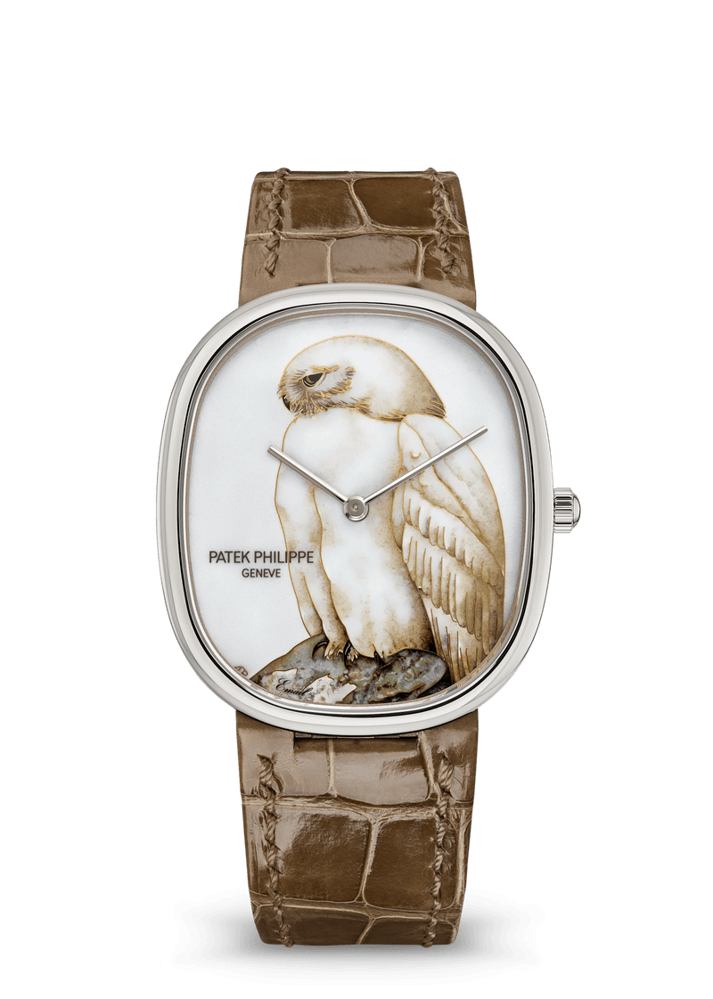 Patek Philippe Rare Handcrafts Golden Ellipse “White Owl” - White Gold - Miniature-Painted Enamel Dial Ref. # 5738/50G-048