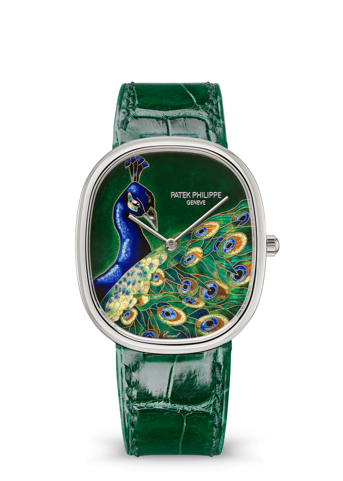 Patek Philippe Rare Handcrafts Golden Ellipse “Blue Peacock” - White Gold - Cloisonné Enamel Dial Ref. # 5738/50G-041